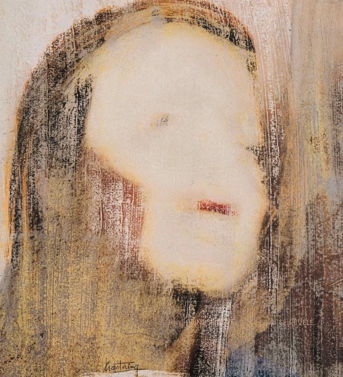 Jean Claude Chastaing - Original oil painting on image - Interior portrait 43