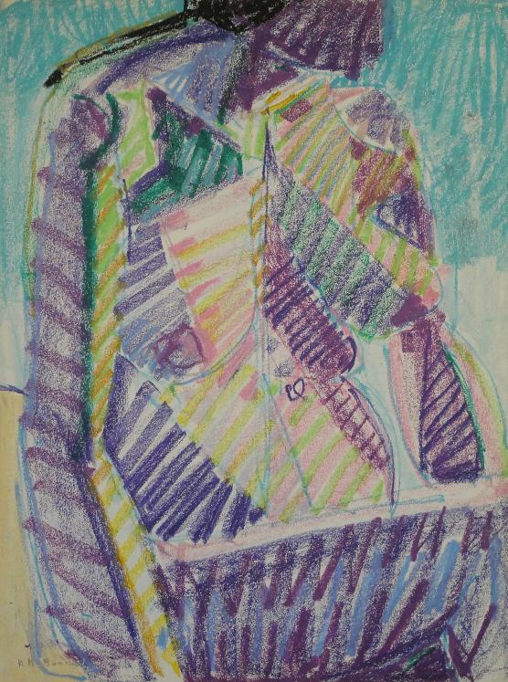 Alain Michel BOUCHER - Original drawing - Pastel - Woman sitting 6