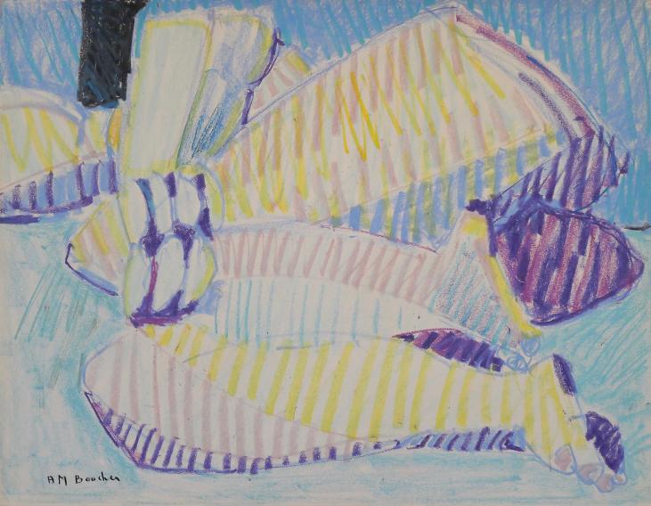 Alain Michel BOUCHER - Original drawing - Pastel - Woman sitting 7