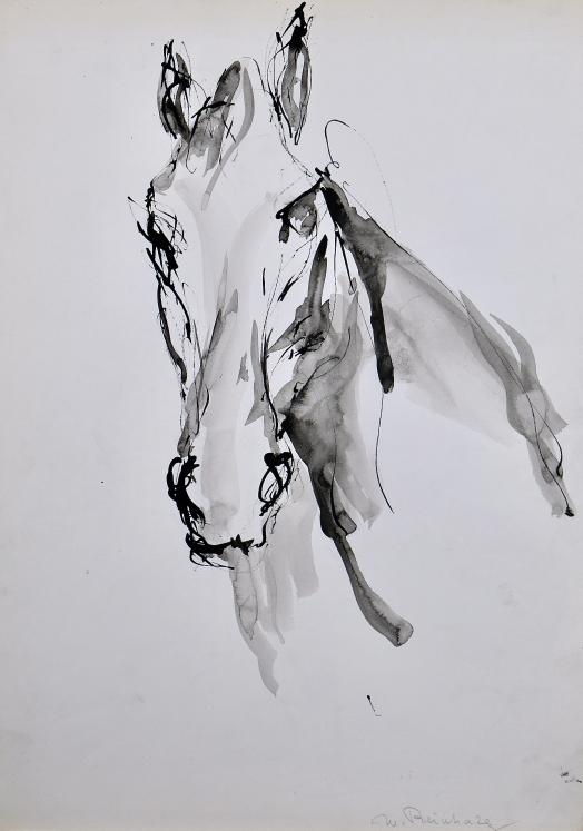 Magdalena Reinharez - Original painting - Ink wash - Horse