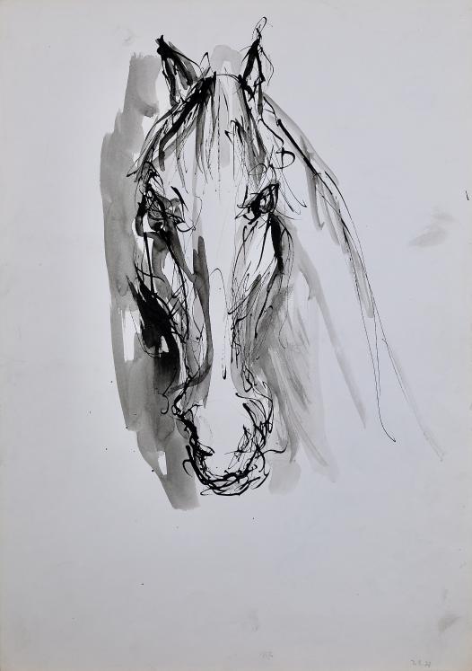 Magdalena Reinharez - Original painting - Ink wash - Horse 2