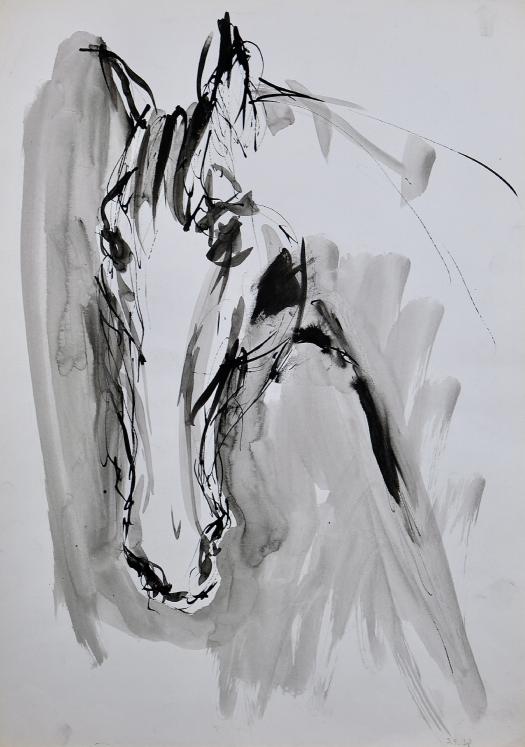 Magdalena Reinharez - Original painting - Ink wash - Horse 4