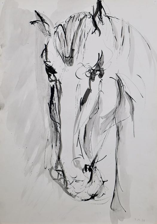 Magdalena Reinharez - Original painting - Ink wash - Horse 6