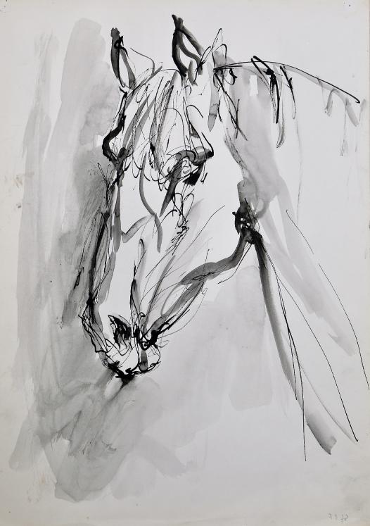 Magdalena Reinharez - Original painting - Ink wash - Horse 7