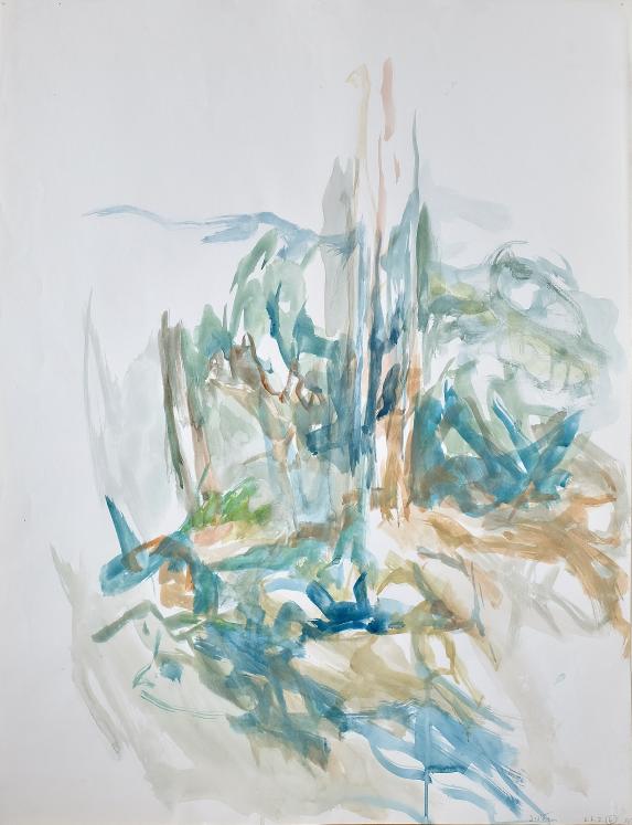 Magdalena Reinharez - Original painting - Gouache - Landscape 21, Sisteron