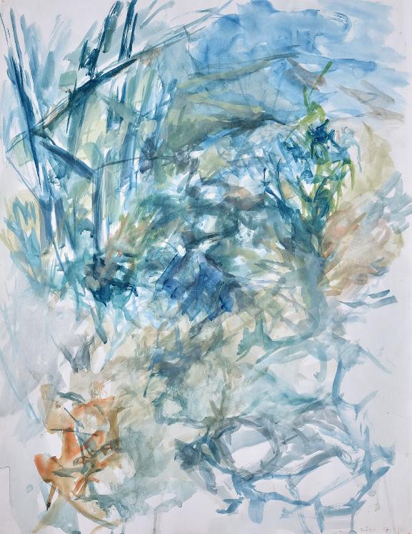 Magdalena Reinharez - Original painting - Gouache - Abstract landscape, Sisteron