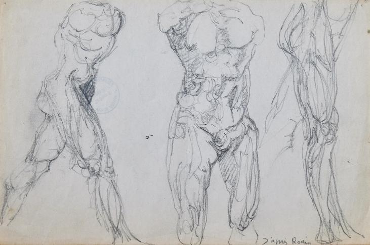 Magdalena Reinharez - Original drawing - Pencil - Rodin Scuplture