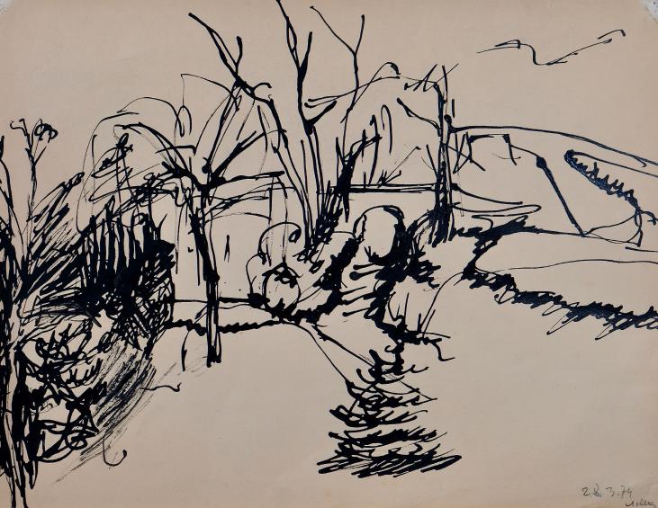 Magdalena Reinharez - Original drawing - Ink - Landscape