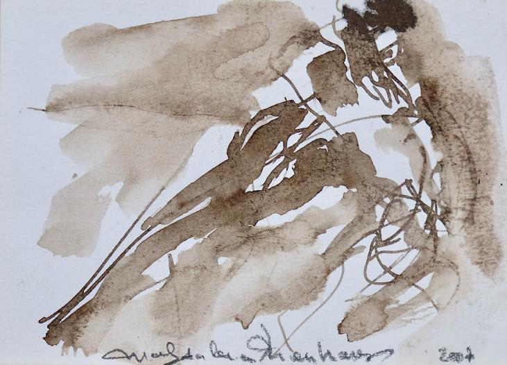 Magdalena Reinharez - Original painting - Brown Ink wash - Composition