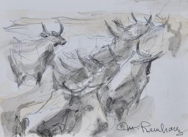 Magdalena Reinharez - Original painting - Watercolor - Herds 2