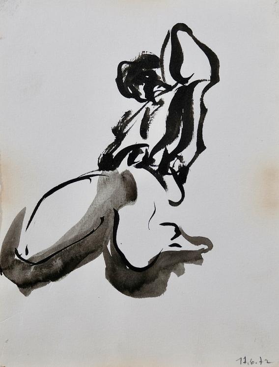 Magdalena Reinharez - Original painting - Ink wash - Nude 6