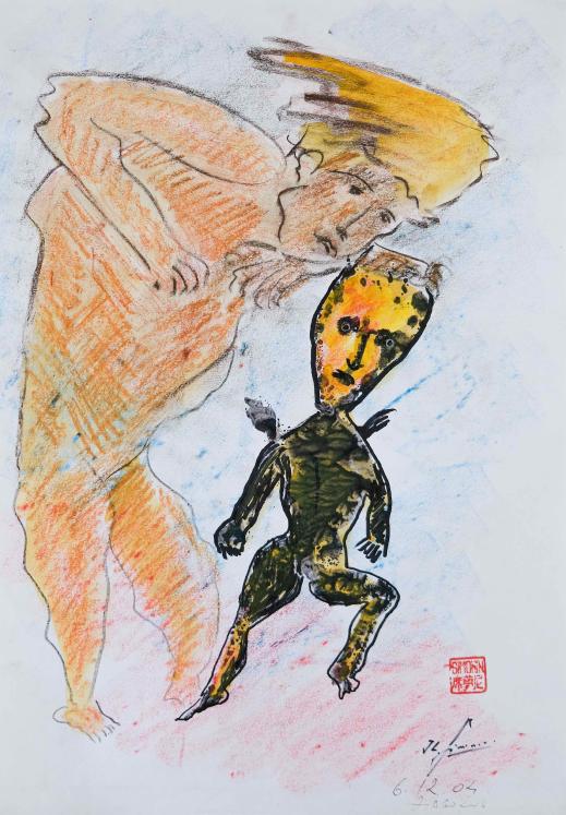 Jean-Louis SIMONIN - Original drawing - Pastel and Gouache - The right advice