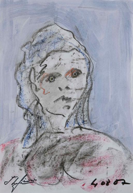 Jean-Louis SIMONIN - Original drawing - Pastel and Gouache - Woman