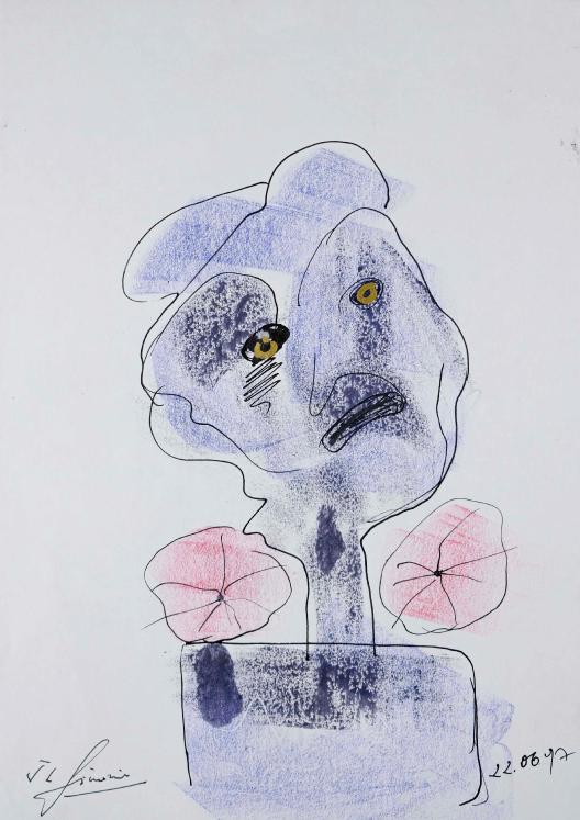 Jean-Louis SIMONIN - Original drawing - Pastel - Woman