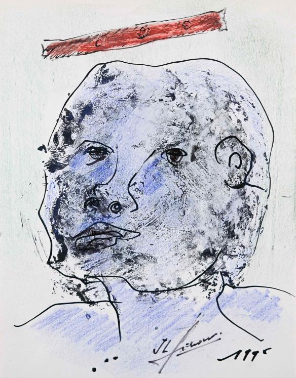 Jean-Louis SIMONIN - Original drawing - Pastel and ink - Determined