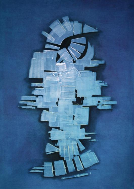 Jean Marie LEDANNOIS - Original painting - Gouache - Abstract composition 62