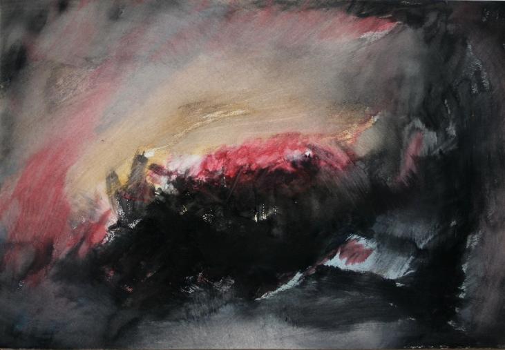 Jean Marie LEDANNOIS - Original painting - Gouache - Abstract composition 74
