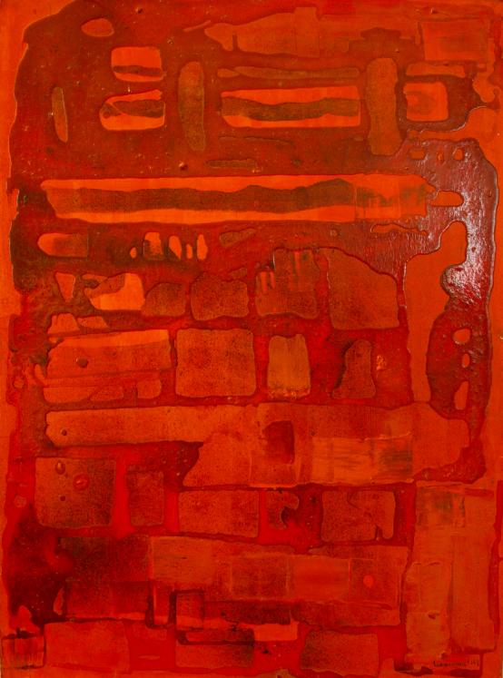 Jean Marie LEDANNOIS - Original painting - Gouache - Abstract composition 47