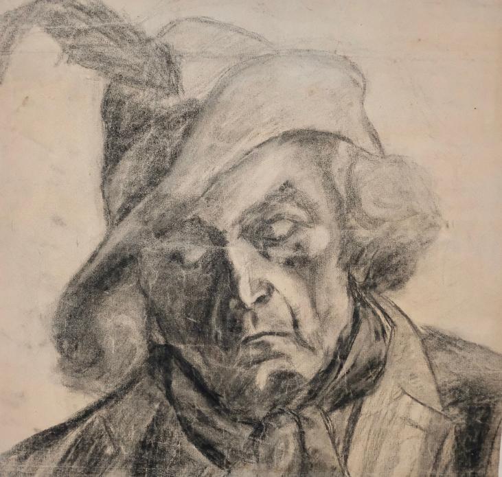 Magdalena Reinharez - Original drawing - Charcoal - Portrait of a man 2