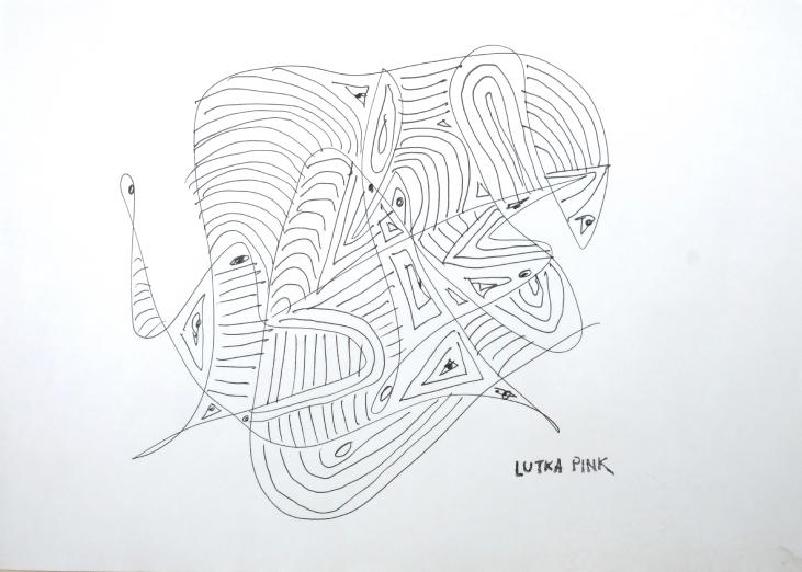 Lutka PINK - Original drawing - Ink - Zig Zag 114