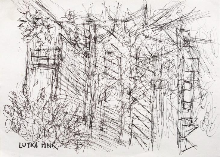 Lutka PINK - Original drawing - Ink - Trees 1