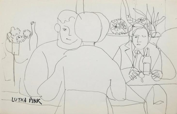 Lutka PINK - Original drawing - Felt - Coffee 2