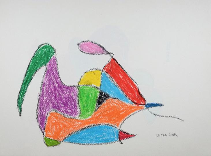Lutka PINK - Original drawing - Pastel - Composition
