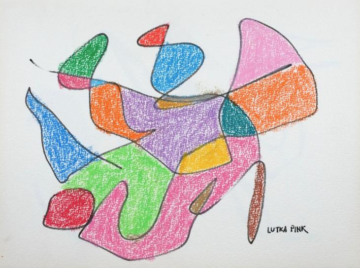 Lutka PINK - Original drawing - Pastel and Felt - Composition 18