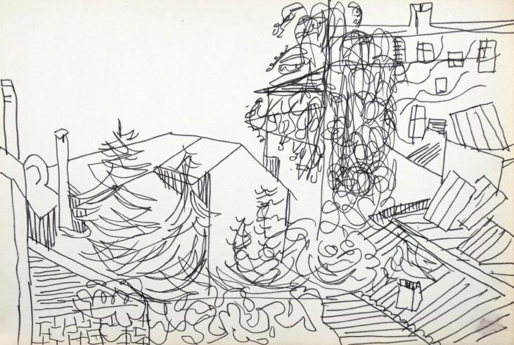 Lutka PINK - Original drawing - Ink - Life in the countryside