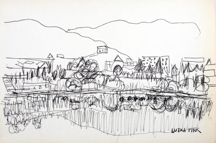 Lutka PINK - Original drawing - Ink - Life in the countryside 10
