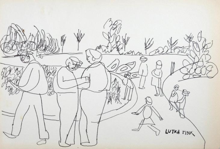 Lutka PINK - Original drawing - Ink - Life in the countryside 11