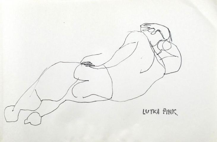 Lutka PINK - Original drawing - Felt - The Beach