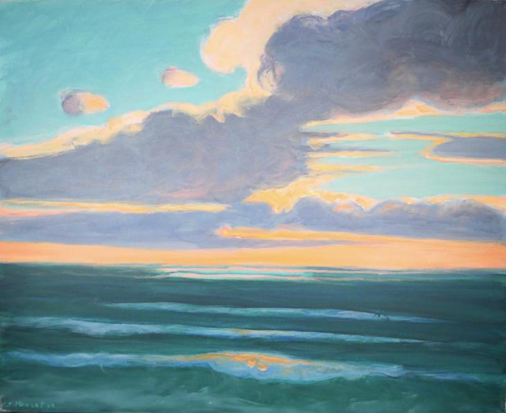 Jacques PONCET - Original painting - Acrylic - Sunset