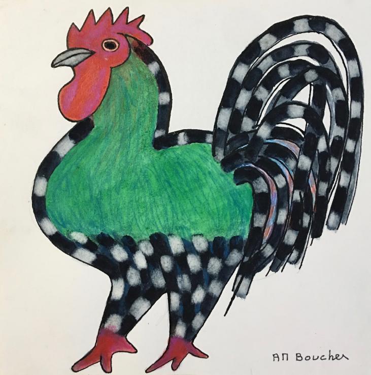 Alain Michel BOUCHER - Original drawing - Ink - The rooster