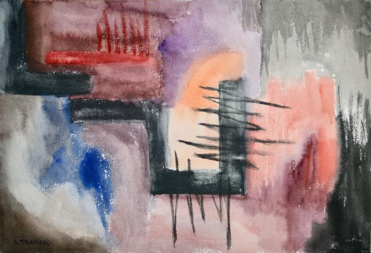 Raymond TRAMEAU - Original painting - Watercolor - Abstract composition 12