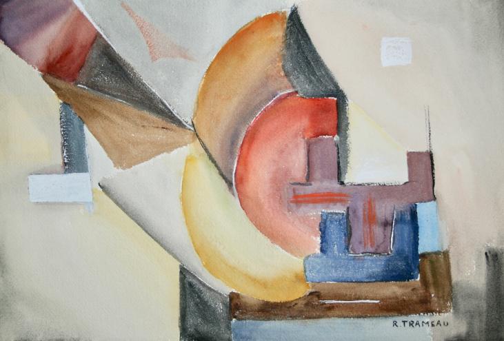 Raymond TRAMEAU - Original painting - Watercolor - Abstract composition 13