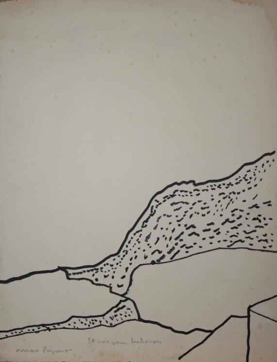Max PAPART - Original drawing - Ink - Study of the Luberon