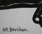 Alain Michel BOUCHER - Original painting - Gouache - The woman in the chair 3