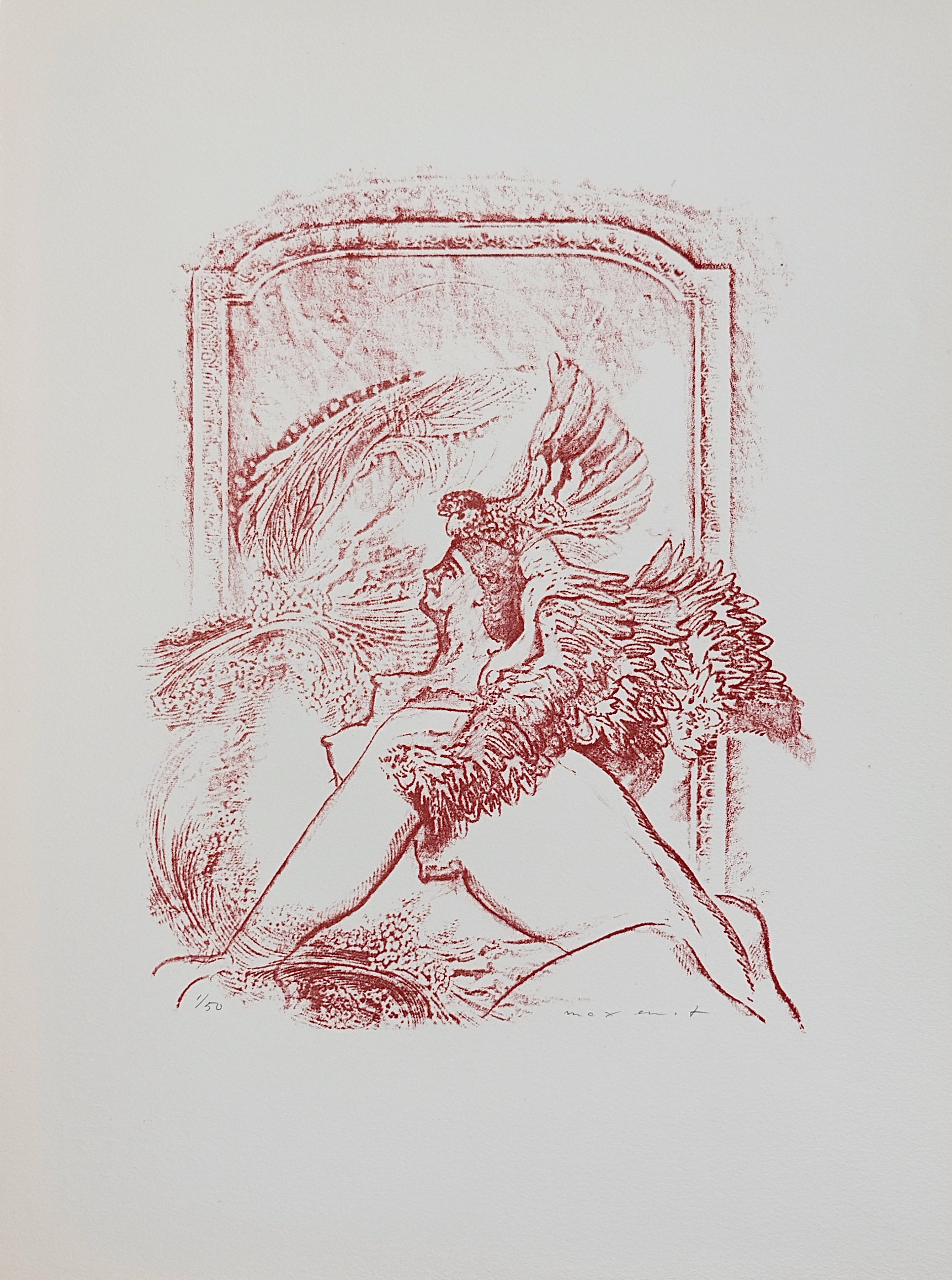 Max ERNST- Print - Litograph - Sphinx 6 (Feuilles éparses)