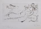 Marc CHAGALL - Original Print - Etching - The lover (A poem in each book Paul Eluard)