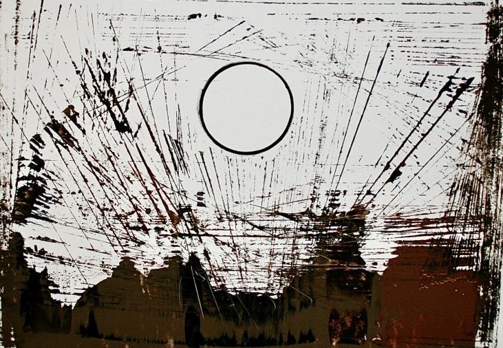 Jean Marie LEDANNOIS - Peinture originale - Gouache - Composition abstraite 40