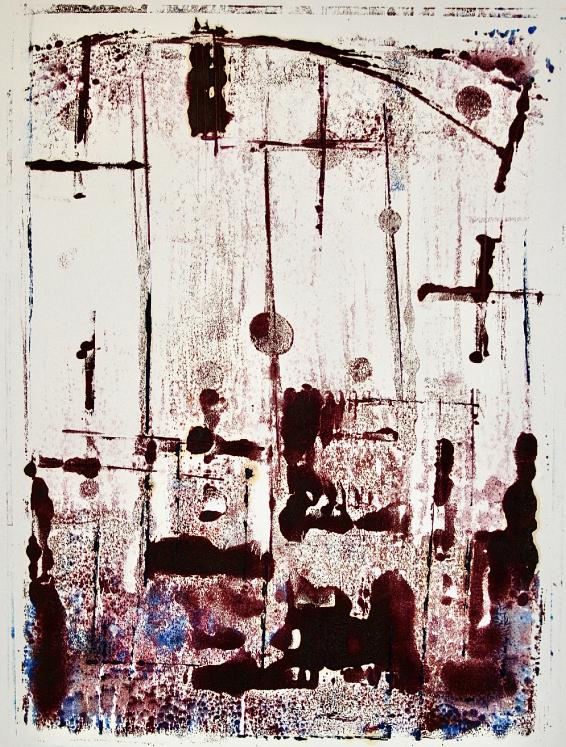 Jean Marie LEDANNOIS - Peinture originale - Gouache - Composition abstraite 87