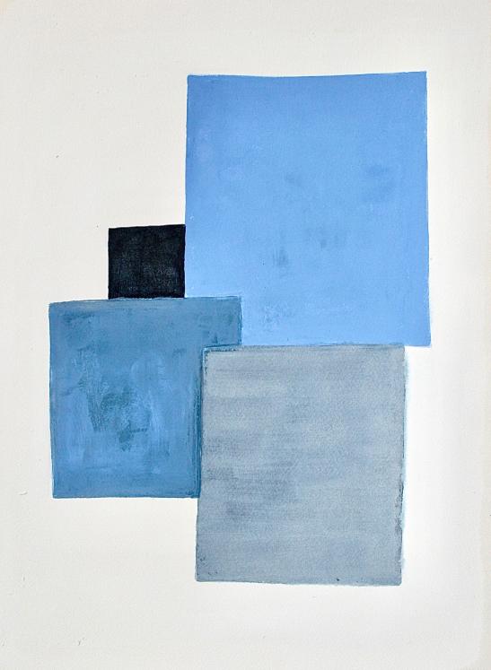 Jean Marie LEDANNOIS - Peinture originale - Gouache - Composition abstraite 142