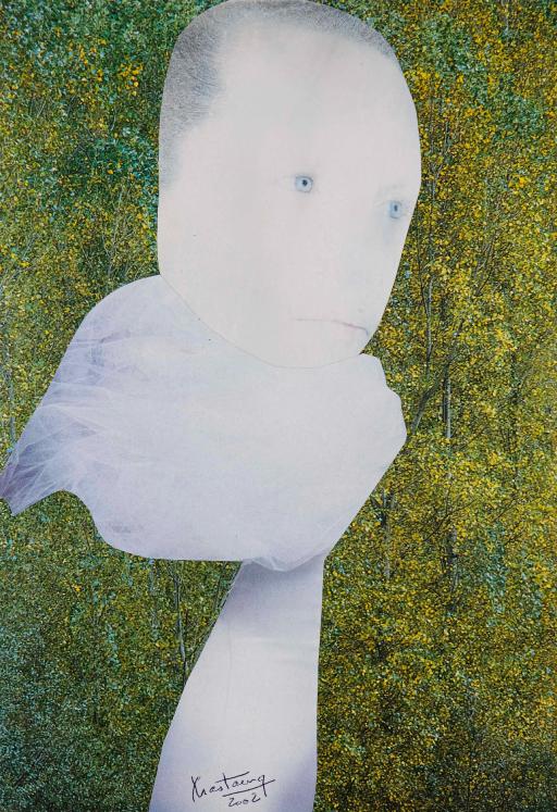 Jean-Claude CHASTAING - Art divers original - Collage - Portrait Intérieur 17