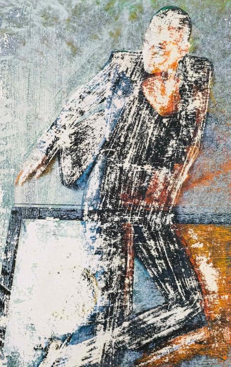 Jean Claude Chastaing - Peinture originale à huile sur image - Portrait intérieur 93