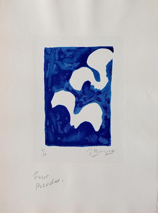 Georges BRAQUE - Estampe originale - Lithographie - Deux oiseaux dans la nuit (Tir à l'Arc) 1