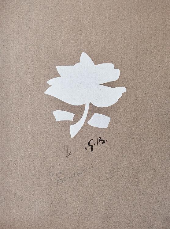 Georges BRAQUE - Estampe originale - Lithographie - Fleur blanche (Tir à l'Arc) 1