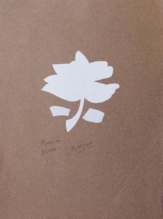 Georges BRAQUE - Estampe originale - Lithographie - Fleur blanche (Tir à l'Arc) 2