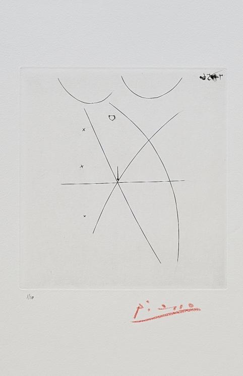 Pablo Picasso - Estampe Originale - Pointe-sèche - Nu (Un poème dans chaque livre Paul Eluard)