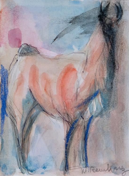 Magdalena Reinharez - Peinture originale - Aquarelle - Lamas 5